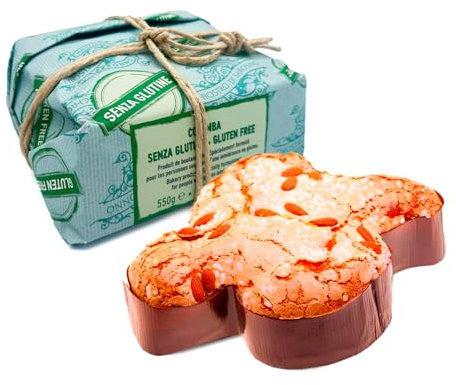 Chiostro di Saronno, Klassische Glutenfreie Colomba 550 g, Glutenfreie Ostertaube mit Kandierten Früchten, Zucker und Mandelglasur, Handverpackt