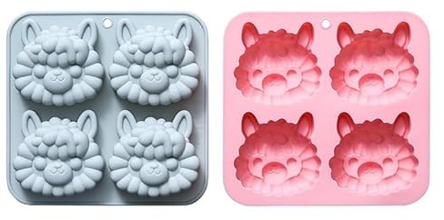 Lama-Silikonformen, Lama-Motiv-Backformen für Schokolade, Eiswürfel, Kuchen, Dessert, Süßigkeiten, Seife, Cupcake-Topper, Gelee, Pudding, Wachsschmelzen, 2 Stück