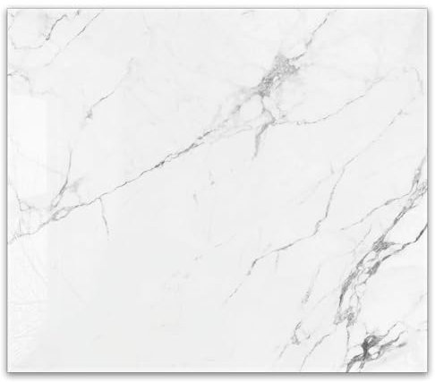 Herdabdeckplatte 60x52 cm einteilig – Weißer Marmor | ESG Glas Ceranfeldabdeckung, Schneidebrett, Abdeckplatte, Herd, Induktion, Küche