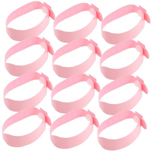 DEARMAMY 100 Stück Bedruckbare Armbänder Sicherheitsarmband Für Identifikation Farbig Medizinisch Kinderarmbänder Zur Alarm Wasserdicht Bands Armbänder Armbänder Rosa Pvc