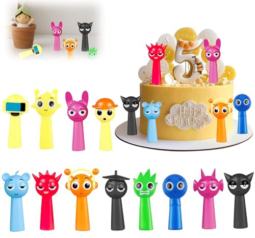 BRITIVIVE Bunte Figuren 12 Stück Spielzeugfiguren für Horror Spiele Charakter für Skulptur Tortendeko Theme Party Supplies für Geburtstag Erwachsene