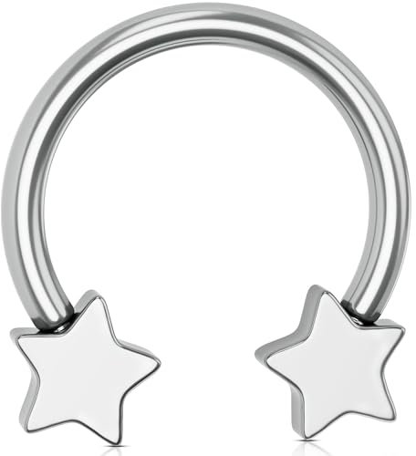OUFER Body Piercing 16G Titanium Horseshoe Hoop Circular Barbells Earrings Cartilage Helix Septum Nose Lip Rings Externally Tragus Daith Rook Piercings Jewellery