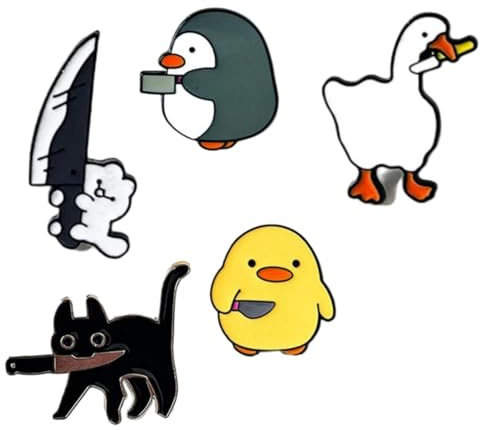 Cartoon Brosche Pin,5 Stück Katzen Emaille Anstecknadel,Anstecknadeln Tier,Metall Abzeichen Pins Niedliche Neuartige Broschen,für Jacken Rucksäcke Hut DIY Handwerk
