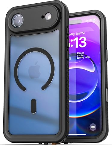 ENCASED for iPhone Air Waterproof Case with Camera Control Capture Button [IP-68] Full Body Protection with Built-in Screen Protector (Compatible with MagSafe) Clear