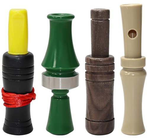 HFZCV 4er Set Entenpfeife, Entenlocker für die Jagd, Duck Pfeifer, Outdoor-Jagd-Zubehör Trainingspfeife Trillerpfeife Für Naturliebhaber, Entenjäger Outdoor Jagd Aktivität, Lanyard Zubehör