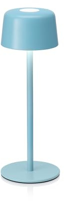 Auraglow Rechargeable Table Lamp Blue Pastel, Touch Dimmable, 1 Pack | Cordless battery powered, 3 brightness levels, USB C fast charge, for bedroom, desk, lounge, garden and patio