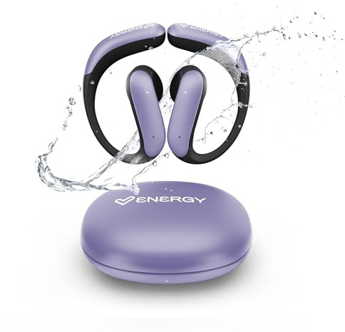 Energy Sistem PulseFit Lavanda Cuffie Bluetooth 5.4 True Wireless Auricolari Sportivi Secure Fit IPX5 Stereo Video Audio No Delay Microfono HQ Voice Calls Charging Case 22 Ore Batteria Running Fitness