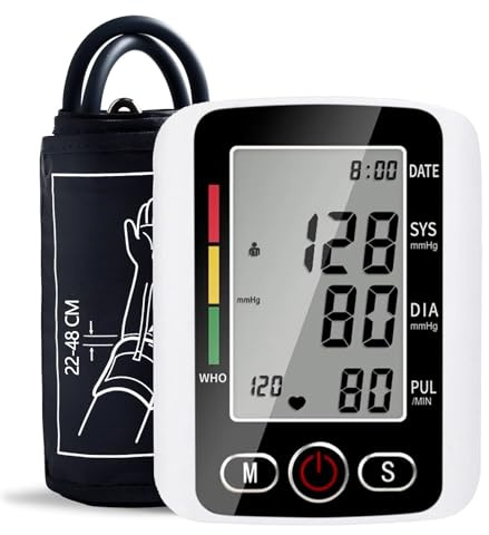 KAMCY Blood Pressure Monitors Upper Arm Blood Pressure Monitor, Cuff Size 22-48cm for Home Use with Voice Broadcasting Accurate LED Display Heart Rate Detection 2x100 Records