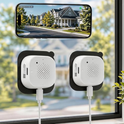 (2 Pack) 2K 3MP Überwachungskamera Innen für Fenster, Fensterkamera mit Farb-Nachtsicht, 5 GHz & 2,4 GHz WiFi 6, Bewegungserkennung, Anti-Reflexions-Design, 24/7-Aufzeichnung, Einfache Einrichtung
