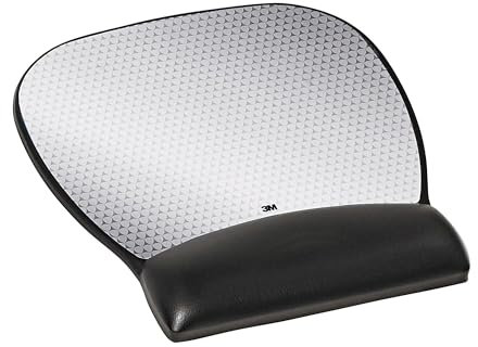 3M Precise Mouse Pad with Gel Wrist Rest, Soothing Gel Comfort with Durable, Easy to Clean Leatherette Cover, Optical Mouse Performance and Battery Saving Design, 9.2 x 8.7, Black (MW310LE)