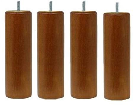 4 Pieds Cylindriques Merisier H.20Cm