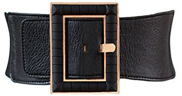 Women Wide Belt Stretch Elastic Band Wrap Cinch Retro High Waist Metal Buckle Decorative Belt for Dress