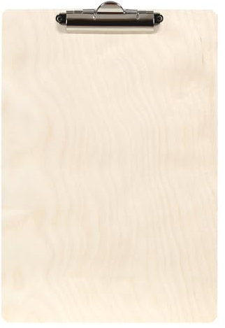 Bütic Holz Klemmbrett Standardform Clipboard A4 aus 3 mm Birkensperrholz und mit widerstandsfähigem Klarlack versiegelt, Farbe:Natur