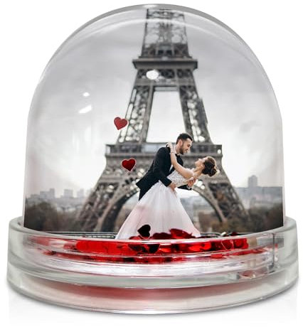 Bola de Nieve Corazones Personalizada. 2 Caras. Regalo Aniversario Boda. Regalo San Valentin Romántico. Regalos Novio. Parejas Regalos Originales. Regalo 25 Aniversario Boda. Dia Dos Namorados Homem