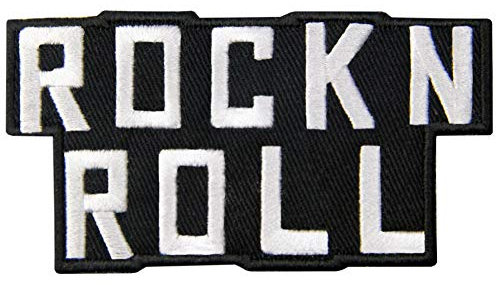 Aufnäher, bestickt, Design: Rock'n'Roll, zum Aufbügeln oder Aufnähen