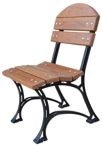 Casa Padrino Jugendstil Erlenholz Gusseisen Gartenstuhl Braun/Schwarz 40 x 48 x H. 85 cm - Gartenmöbel