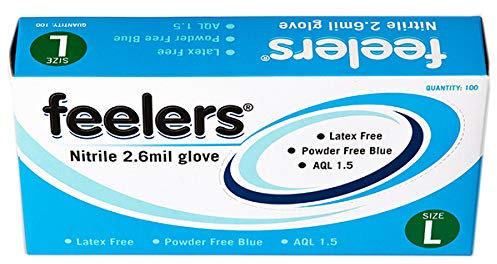 Nitrile powder free blue disposable gloves Large