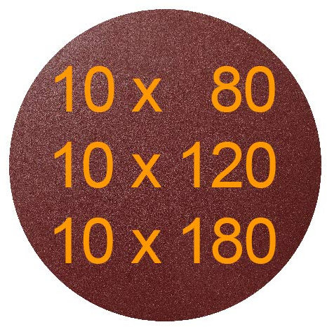Pack 30 disques abrasifs grain 80-120 - 180