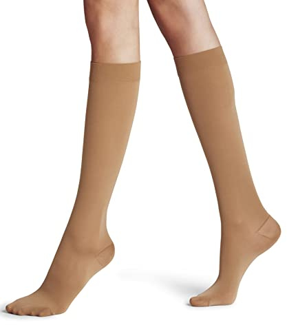 FALKE Lufthansa Travel & Comfort Damen Energize 50 DEN Kniestrümpfe feines weiches Material halb blickdicht Kompression druckfreier Komfortbund lange Reisen Sitzen bessere Durchblutung 1 Paar