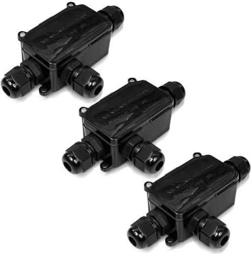 3x Outdoor Abzweigdose | IP68 | Wasserdichte Verbindungsdose | für 4-8 mm Kabeldurchmesser | Schutzbox für Lüsterklemmen | Kabelverbinder Kabelmuffe Verteilerdose Anschlussdose Erdkabel | 3 Stück