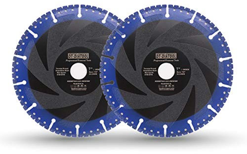 DT-DIATOOL Disco Diamantato 2 Pezzi 180 x 22,23 mm Lama per Sega Universale per Cemento Armato Metallo Alu Rebar Ferro PVC Tutti i Materiali Resistenti