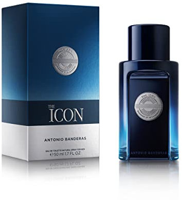 Banderas The Icon, Eau de Toilette Spray per Uomo, Frangranza Ambra Legnosa, 50 ml