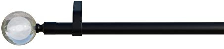 Gardinenstange Kugel glasklar 1, schwarz, 16mm Durchmesser, 250cm, inkl. Trägern