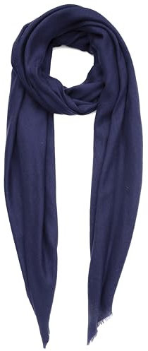 Kaschmirschal Hergestellt in Kashmir (Geschenkpaket) Merinowolle Seiden Kaschmir Schal Große Superfeine Damen Herren Pashmina Unisex Navy Blau