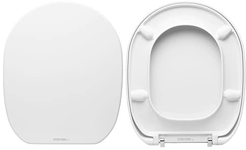 WC-Sitz Ideal Standard Connect wie Original, WC-Sitz aus wärmeisolierendem Kunststoff mit festen Scharnieren, Wc Achse Farbe Weiß Made in Italy