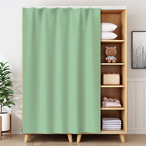 Liveinu Rideaux Armoire pour Armoire de Cuisine, Salle de Bain, Rideau Anti-poussière pour étagères, Panneau Mural,Installation Crochet et Boucle 100x180cm （L x H Vert
