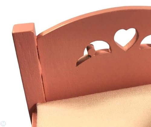 Melody Jane Puppenhaus, rosa Einzelbett mit Teddybär, Bettwäsche-Set 1:12, Schlafzimmermöbel