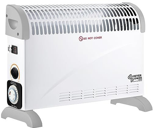 DONYER POWER Convector Radiator Heater 2000W Room Heating with Adjustable Thermostat and 24-HR-Timer Oil-Free