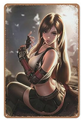 Allijune Leinwanddruck mit sexy Mädchen, Anime-Drucke, Anime-Drucke, Anime-Poster, niedliches Anime-Blechschild, Wanddekoration, Männerhöhle, Bar, Heimdekoration, 20,3 x 30,5 cm