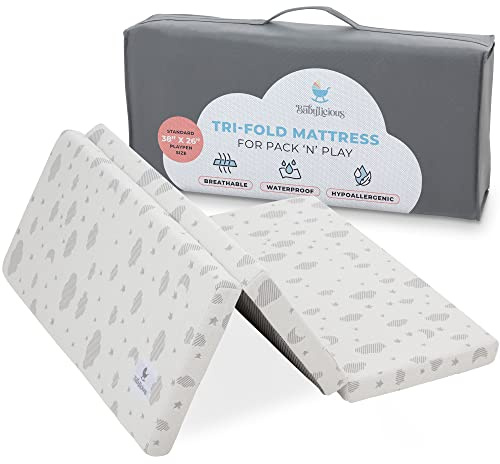 Pack and Play Mattress Topper | 38 x 26 Trifold Soft Foam