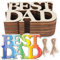 Seprendi 40 Stück Best Dad, unlackiertes , Basteln, für Papas, Geburtstagsparty, Dekorationen, Holzhandwerk, Geschenkanhänger mit Schnur für Vatertagsgeschenke