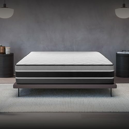 COSMOS - Felis - Colchón 150x190 cm Viscoelástico - 30 cm | Espuma HR y Blue Latex - Firme, Transpirable, Hipoalergénico, Ergonómico - Cara Invierno Verano, 7 Zonas Confort