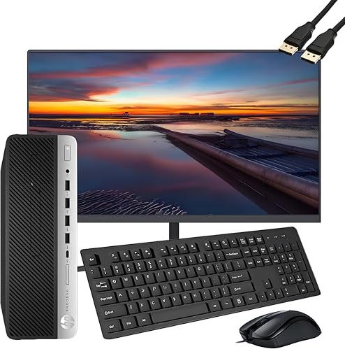 HP ProDesk 600 G3 SFF Desktop Computer with 21.5 FHD Monitor, Intel Quad Core i5-6500, 16GB DDR4, 256GB SSD, DisplayPort, Keyboard & Mouse, WiFi, BT, Windows 11 Pro (Renewed), Black