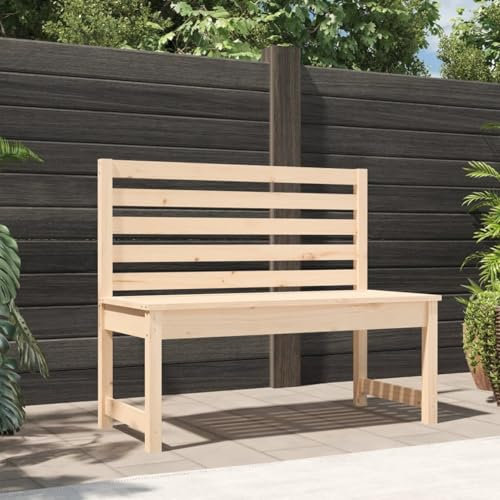 Iiaky Gartenbank Wetterfest 109 cm Massivholz Kiefer Gartenbank Holz Gartenbank Mit Lehne Garten-Eckbank