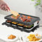 Barbecue électrique à raclette pour 2 personnes, 1300 W, portable, avec plaque de cuisson amovible et 8 petites poêlons, pour extérieur/intérieur, grillades et gratinage, jusqu'à 230 °