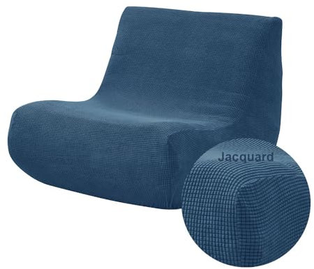 Highdi Stretch Lazy Sofabezug 1 Sitzer, Jacquard Sofabezug ohne Armlehnen Sofahusse Schonbezug Weicher Sofa Überzug Waschbar Sofaüberwurf Wohnzimmer Sofaschoner Hund Katze Sofaschutz (Königsblau)