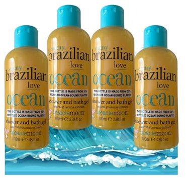Treaclemoon Brazilian Love Ocean Shower and Bath Gel, 100ml, Set of 4