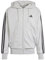 adidas Men's Essentials 3-Streifen French Terry Kapuzenjacke Medium Grey Heather/Black 3XL