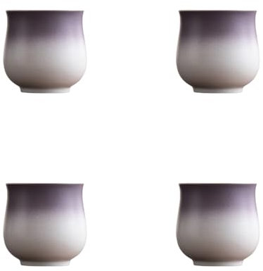 Dicmracy Espressotassen aus Keramik, 130 ml, Cappuccino-Tasse, Demitasse-Tassen für Kaffee oder Tee, kleine Latte-Kaffeetassen, ohne Griffe, Violett, Farbverlauf, 4 Stück