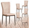 JaHECOME 6er Set Esszimmerstühle mit Kunstleder-Bezug, hoher Rückenlehne, Gitter Leichtbau Design, Essstuhl mit Metallbeine, für Esszimmer Küche Wohnzimmer (6, Beige)