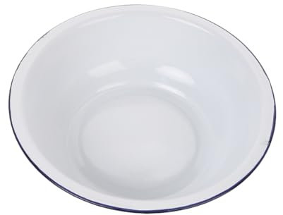 HOMSFOU Vintage Emaille Waschschüssel Weiß Dickwandig Robust Für Küche Obst Salate Servieren Und Waschen Alltagstauglich Stilvoll Emaille Rührschüssel
