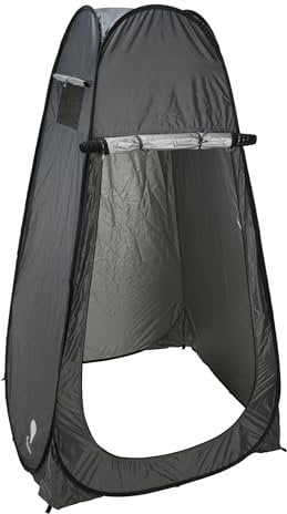Pop Up Umkleide Wurfzelt Blickdicht mit Reißverschluss - 190 x 110 cm - Camping Toilettenzelt grau mit Tragetasche - Glamping Duschzelt WC Zelt Strandumkleide Umkleidekabine für Festival Trekking