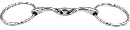 Equine Smile ES0122 Gebiss ErgoBit Wassertrense Doppelt Gebrochen anatomisch geformtes maulfreundliches aus Edelstahl Ringdurchmesser 65 mm / 14 mm (10.5 cm)