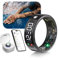 IUHFSIFS 6 Gen Smart Ring mit LED Screen【5.3+EDR Technologie - 0,1%± Fehler】【5ATM Wasserdicht】 Smartring für Männer und Frauen zur Überwachung von Schlaf, Herzfrequenz, Schwarz 9#