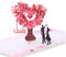 yolzhxe Hochzeitskarte, Pop-up 3D Liebesbaum Pärchen Karte, Glückwunschkarte Hochzeit, Rosa Kirschblüten Valentinstagskarte, Hochzeitsgeschenk Brautpaar für Valentinstag Jahrestag Karte Geschenk
