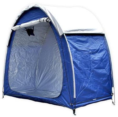 MBBTAG Outdoor Bike Covers Storage Shed Tent Storage Shed Outdoor Bike Tent Sheds Cover Waterproof Bicycle Portable Garage Small for 1-2 Bikes Waterproof Bicycle Shelter for Garden Camping(Dark blue)